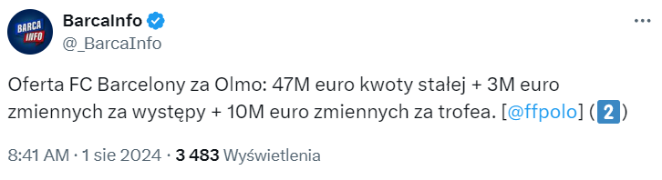 NAJNOWSZA OFERTA Barcy za Daniego Olmo xD